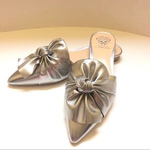 Vince Camuto Silver Leather Marketa Flat Mule